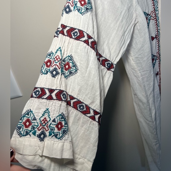 Johnny Was 3J Workshop Long Slv Tunic SZ M embroidered boho hippie festival - Picture 5 of 13